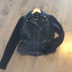Black, mixed material jacket